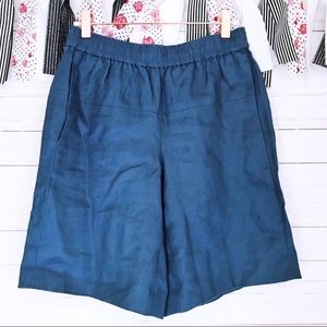 NWOT J. Crew Linen Bermuda Shorts Elastic Waist